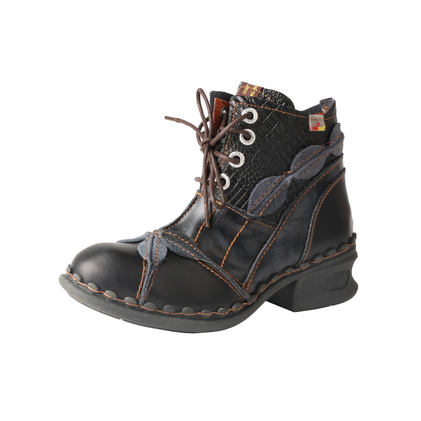 TMA EYES Women's Winter Leather Oxford Ankle Boots Fleece Lined Bootie Stylish Washed Finish Fashionable Winter Footwear