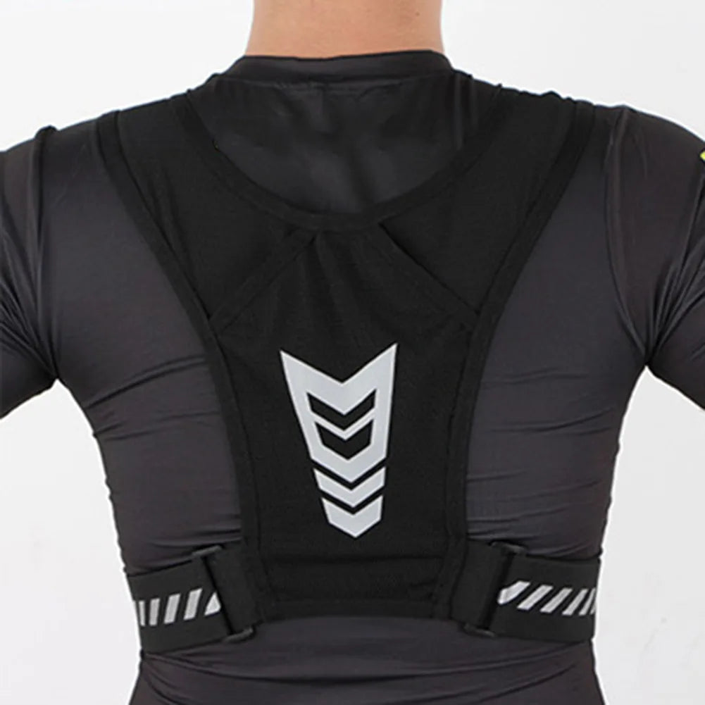 Running Phone Holder Vest Breathable Mesh Cycling Vest Unisex Adjustable Buckle Running Chest Pouch Elastic for Men Women
