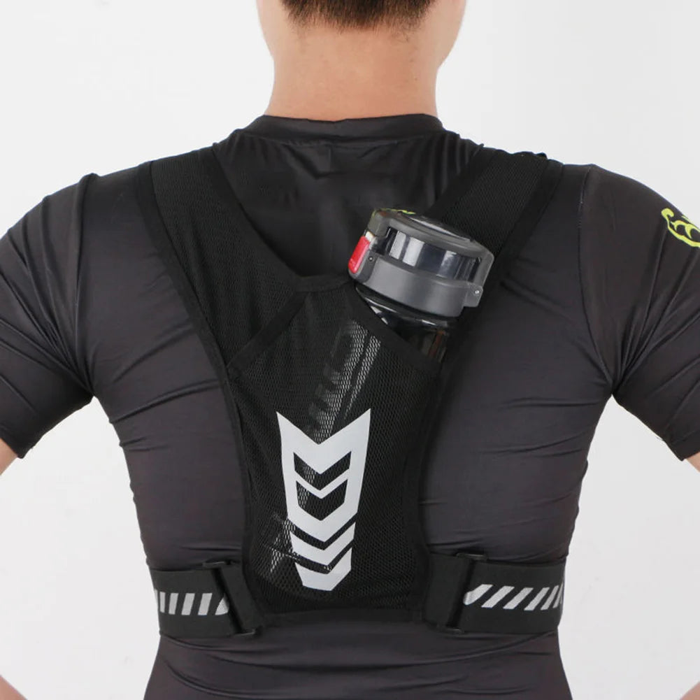 Running Phone Holder Vest Breathable Mesh Cycling Vest Unisex Adjustable Buckle Running Chest Pouch Elastic for Men Women