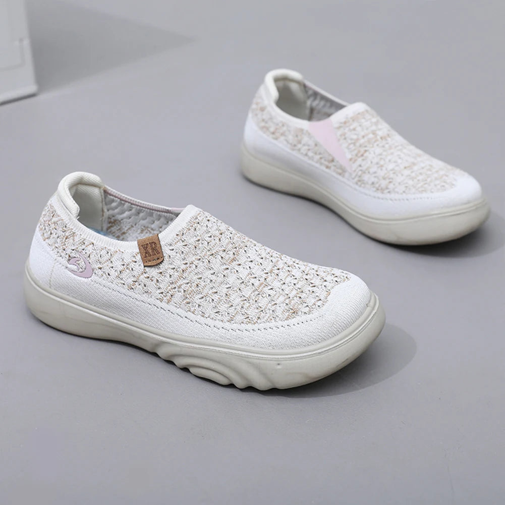 Women Anti Slip Casual Travel Shoes Breathable Lightweight Walking Loafers Round Toe Comfortable Boat Shoes for Outdoor Travel