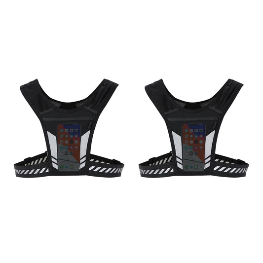Running Phone Holder Vest Breathable Mesh Cycling Vest Unisex Adjustable Buckle Running Chest Pouch Elastic for Men Women