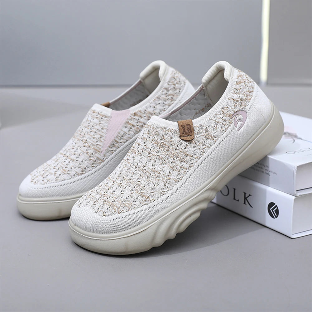 Women Anti Slip Casual Travel Shoes Breathable Lightweight Walking Loafers Round Toe Comfortable Boat Shoes for Outdoor Travel