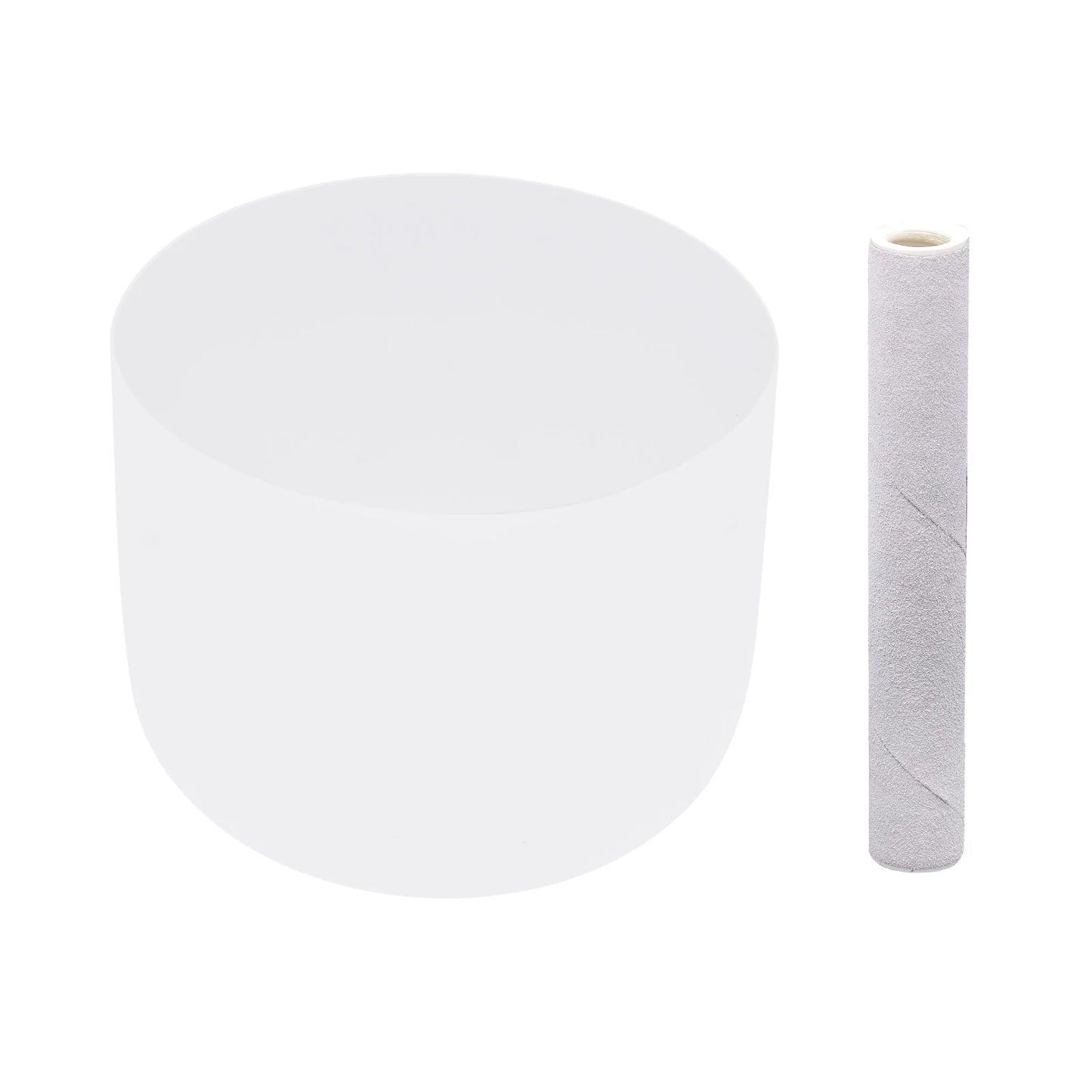 8" F Note Heart Chakra Frosted Quartz Crystal Singing Bowl for Sound Healing Meditate
